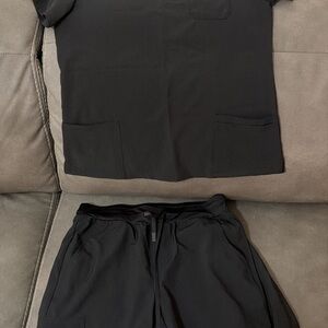 Black Two-Piece Scrubs Set